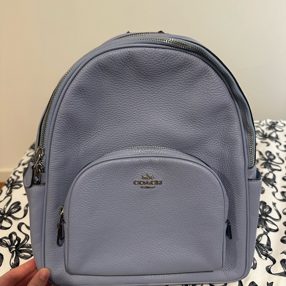 Coach Sky Blue Leather Backpack